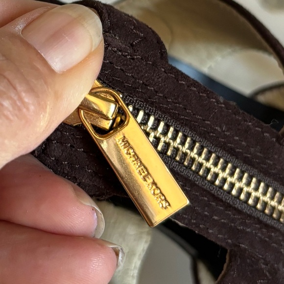 MICHAEL Michael Kors Berkeley Brown Leather Zip-Up Heels - Picture 8 of 13